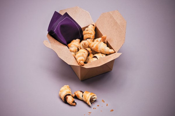 Mini croissants with Nutella