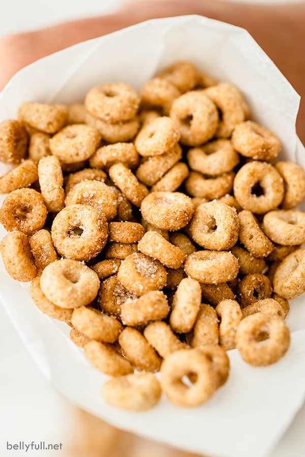 Mini doughnut hot buttered Cheerios