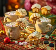 Mini gingerbread house mug toppers