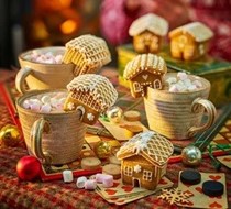 Mini gingerbread house mug toppers