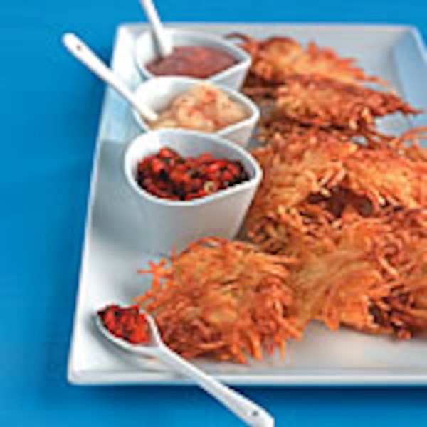Mini golden latkes