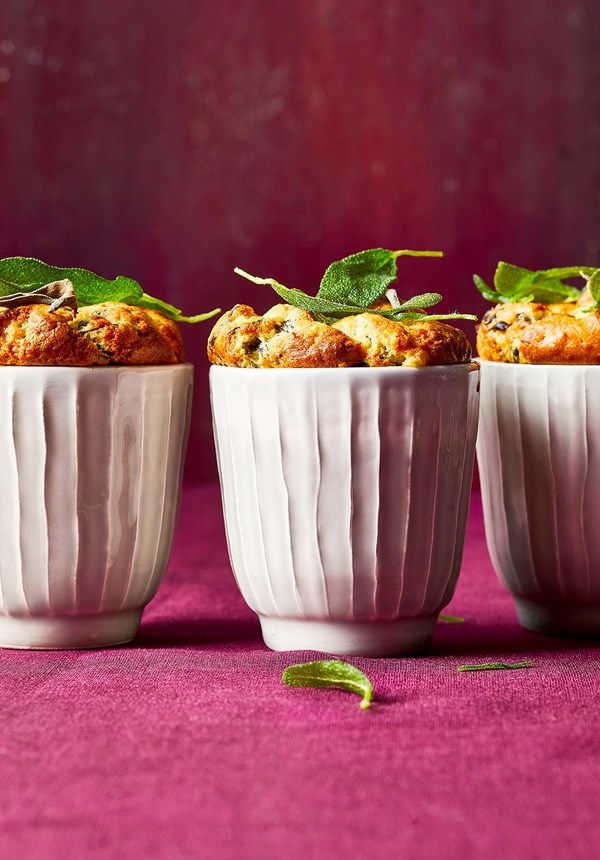 Mini greens-and-cheese soufflés