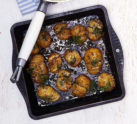 Mini Hasselbacks with dill