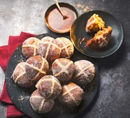 Mini hot cross bun doughnuts