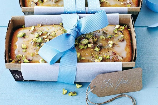 Mini lemon pistachio yogurt loaves