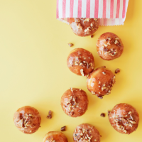 Mini maple pecan doughnuts