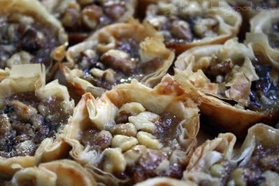 Mini maple walnut phyllo tarts