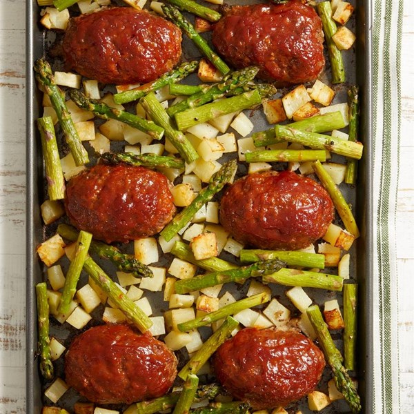 Mini meat loaf sheet-pan meal