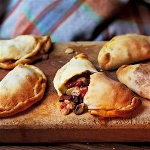 Mini mushroom, artichoke and olive calzones