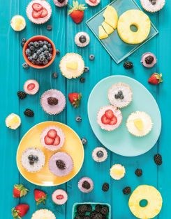 Mini no-bake fruit cheesecakes