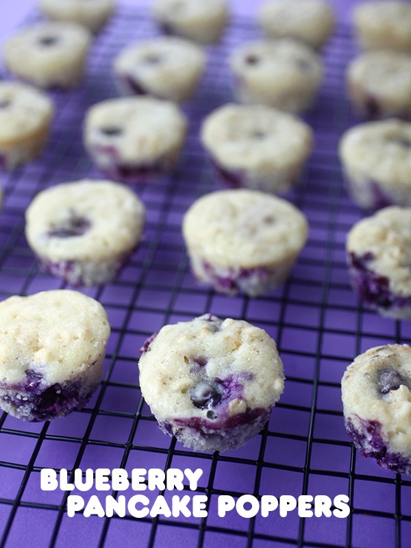 Mini oatmeal blueberry pancake poppers
