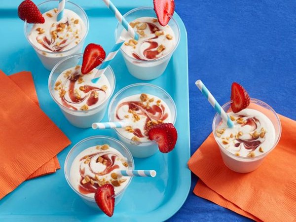 Mini PB&J milkshakes