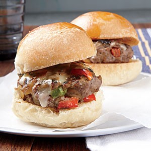 Mini Philly cheeseburgers