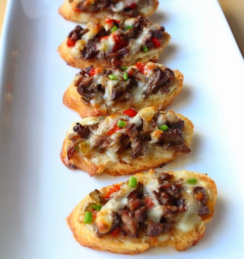 Mini Philly cheesesteaks
