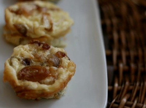 Mini shallot frittatas