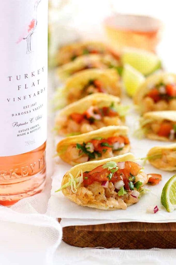 Mini shrimp/prawns tacos
