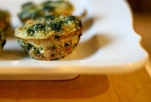 Mini spinach frittatas