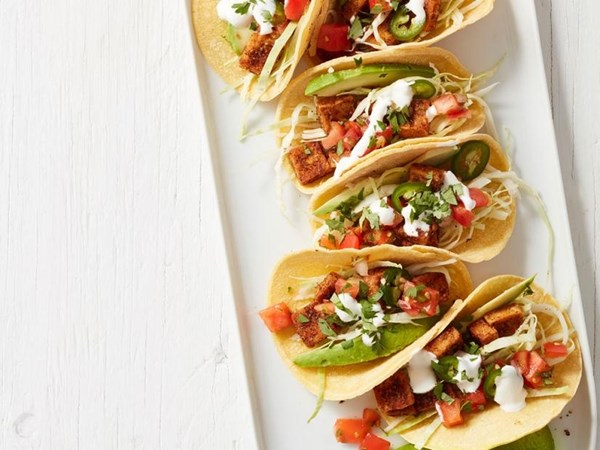 Mini tofu tacos