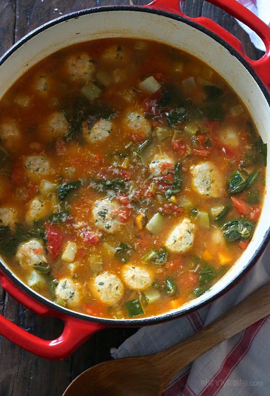 Mini turkey meatball vegetable soup