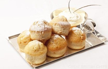 Mini white chocolate muffins