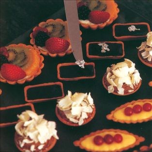Miniature dark chocolate ganache tartlets