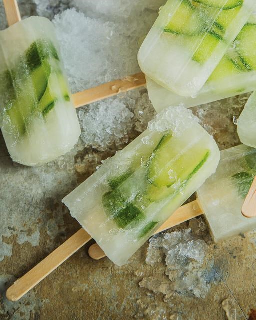 Mint and cucumber pops