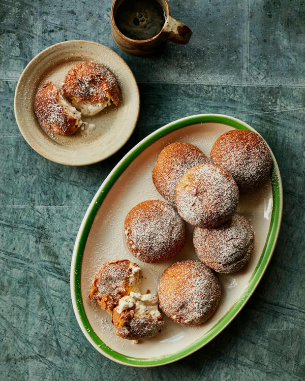 Mint choc chip choux buns