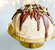 Mint choc chip ice cream bombe