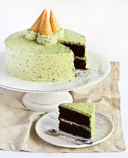 Mint chocolate chip cake