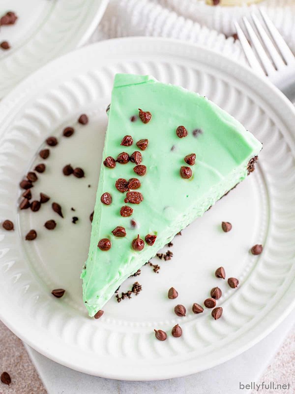 Mint chocolate chip no bake cheesecake