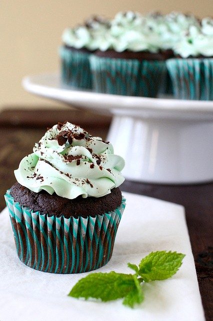 Mint chocolate cupcakes