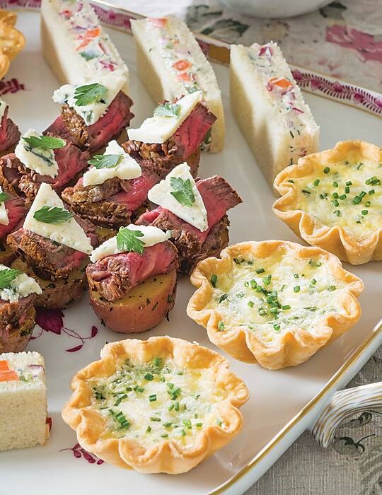 Mint crab quiches