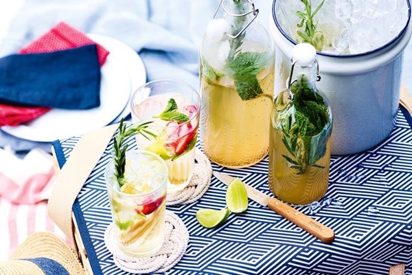 Mint, ginger & rosemary sparkling kombucha