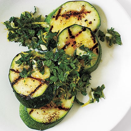 Mint gremolata zucchini with sea salt