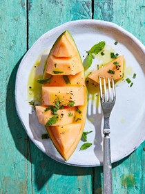 Mint vinaigrette drizzle