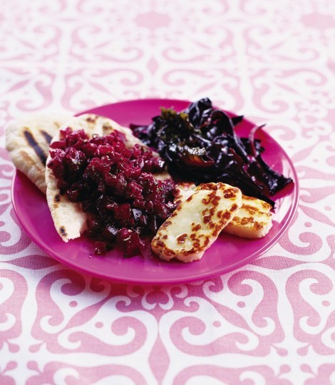 Minted beetroot with haloumi cheese