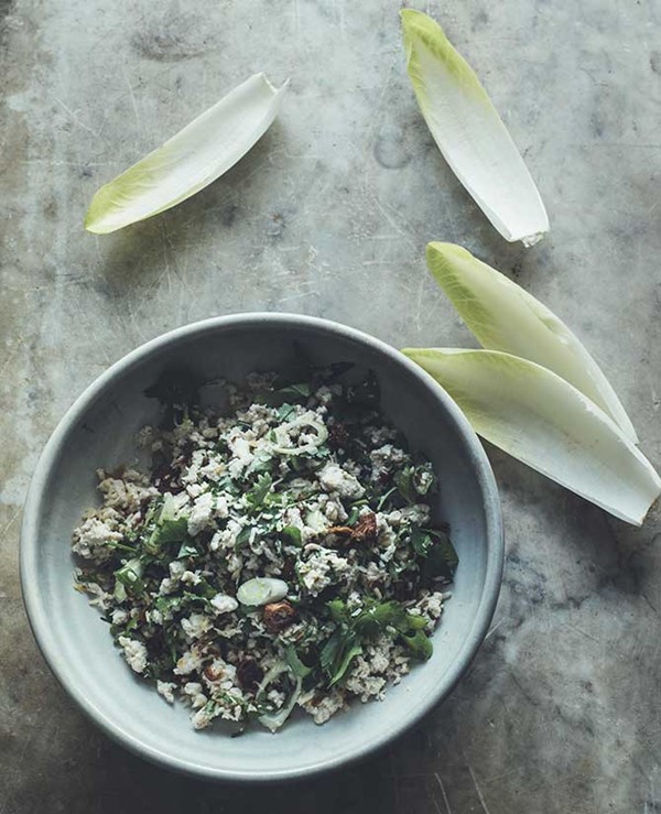 Minted coconut and chicken larb with crisp witlof