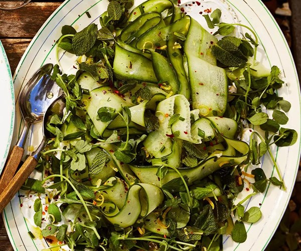 Minted cucumber & labneh salad