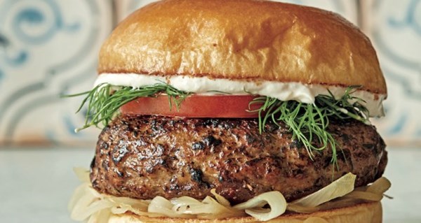 Minted lamb burgers