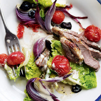 Minted lamb tahini salad