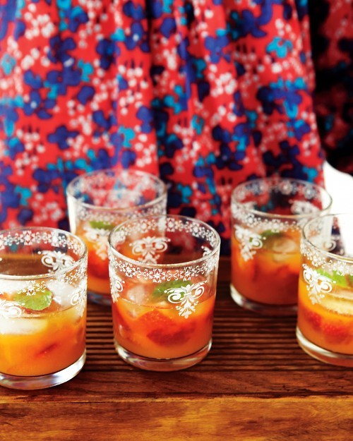 Minted mandarin and strawberry coolers