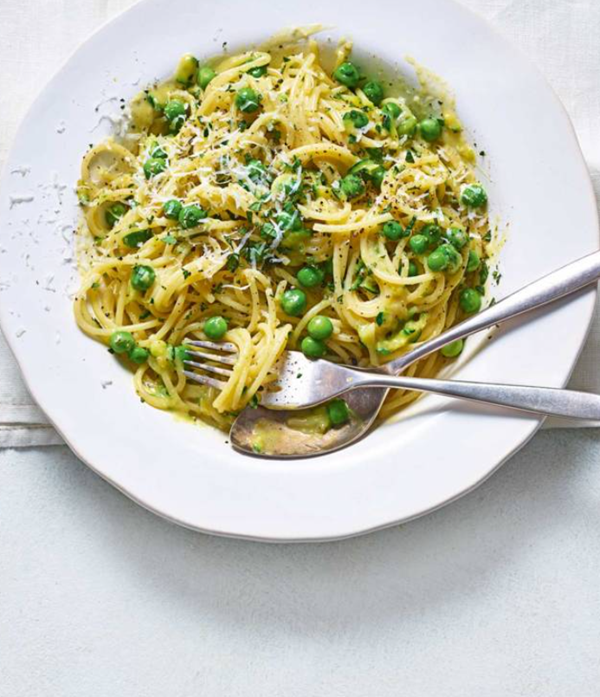 Minted pea and lemon carbonara