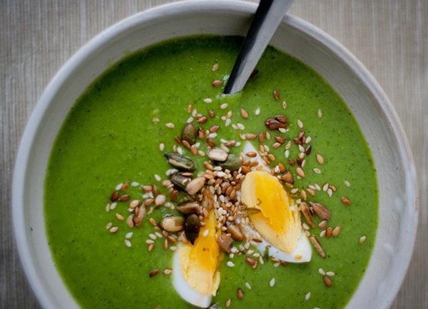 Minted pea and watercress soup