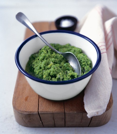 Minted pea purée