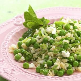 Minted peas & rice with feta