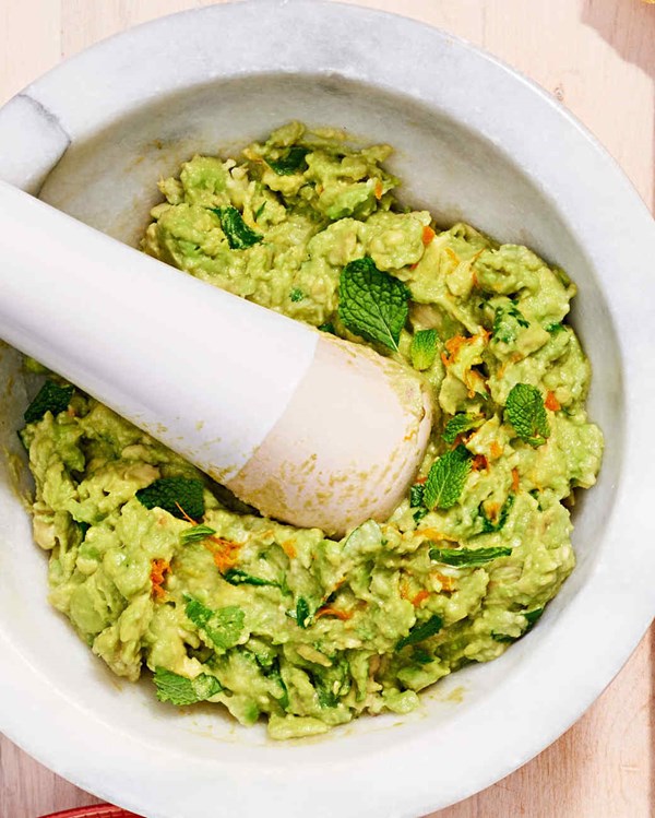 Minty margarita guacamole