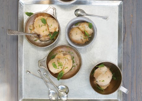 Minty melon sorbet