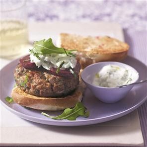 Minty Moroccan lamb burgers