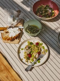 Minty radish & broad bean salad