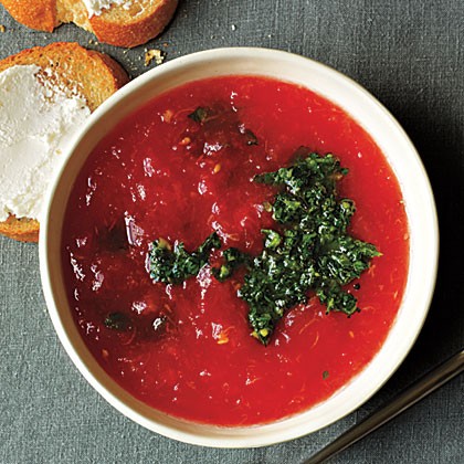 Minty tomato soup